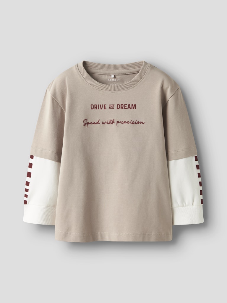 Name It lasten pitkähinaine paita NMMRICHAEL LS NREG TOP BOX, beige