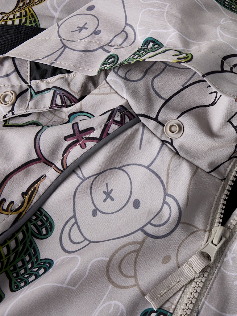 Name It lasten välikausihaalarit NMMALFASHELL08 Suit AOP FO, harmaa kuosillinen