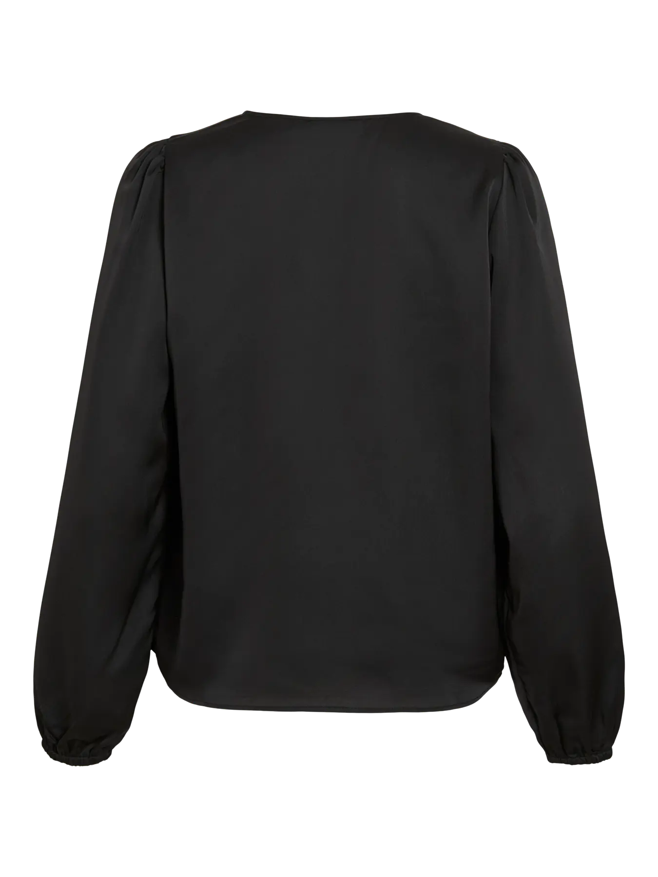 Vila naisten pusero Vielette L/S Smock Satin Top, musta