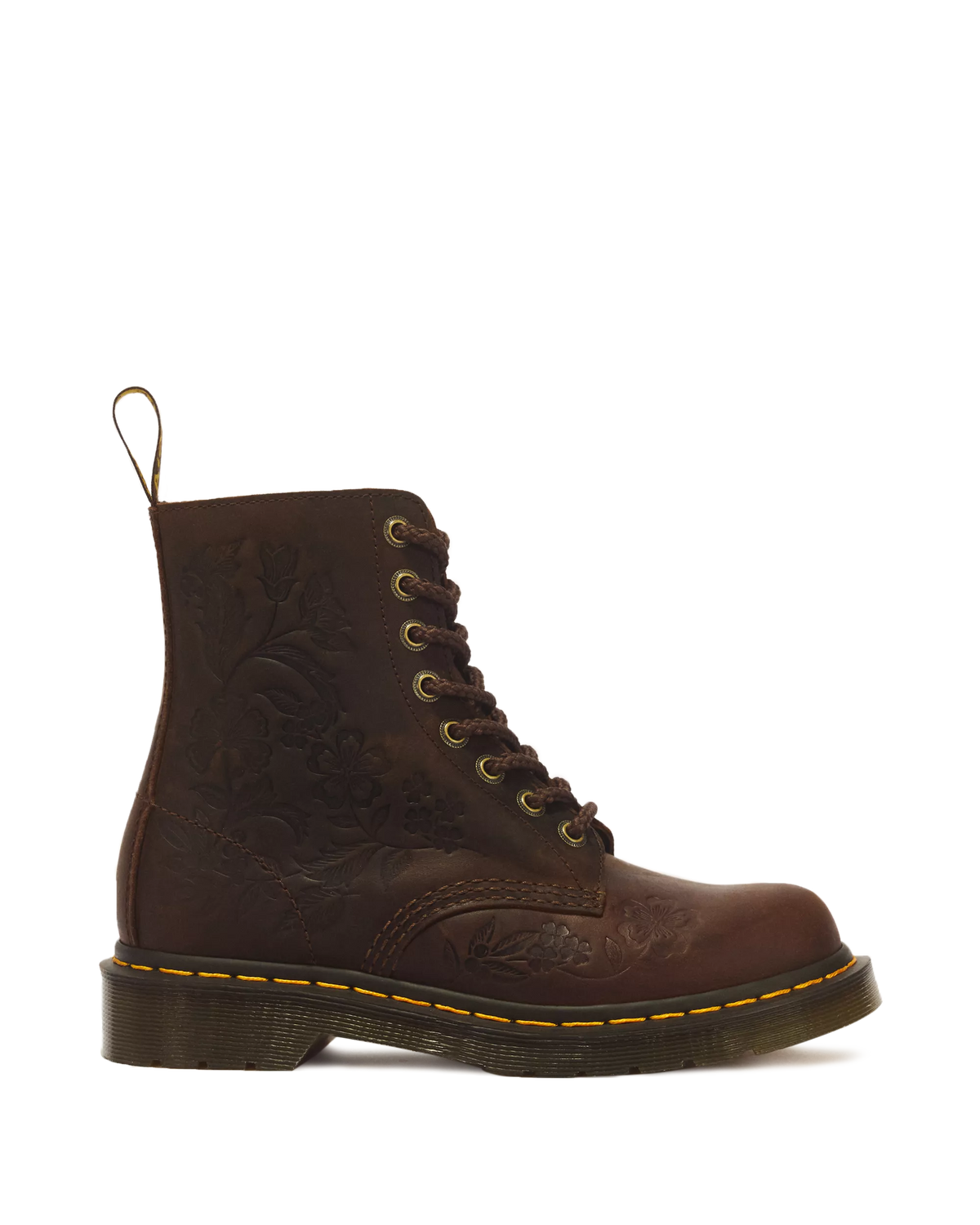 Dr. Martens naisten maiharit 1460 Pascal Deboss Floral, tummanruskea