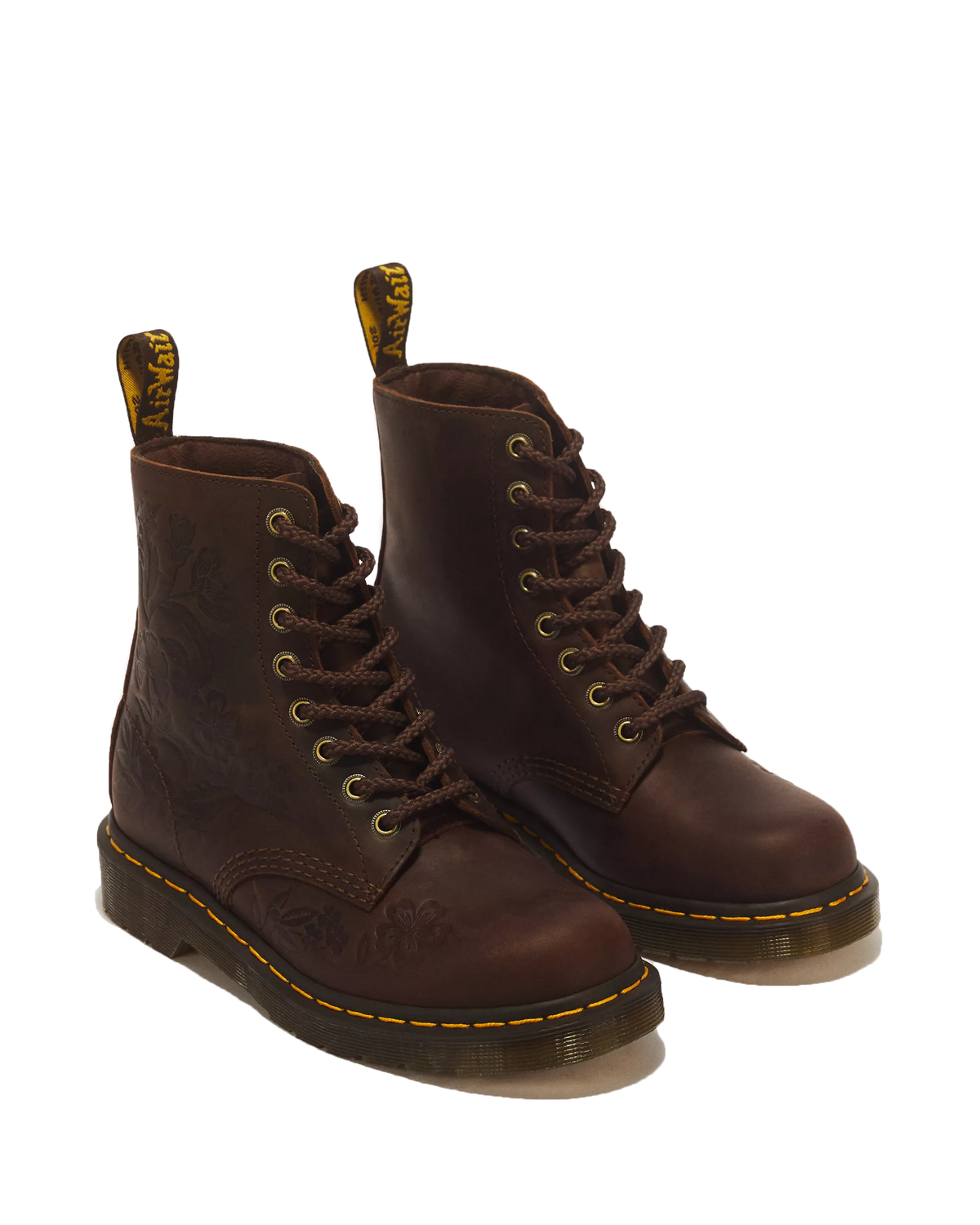 Dr. Martens naisten maiharit 1460 Pascal Deboss Floral, tummanruskea