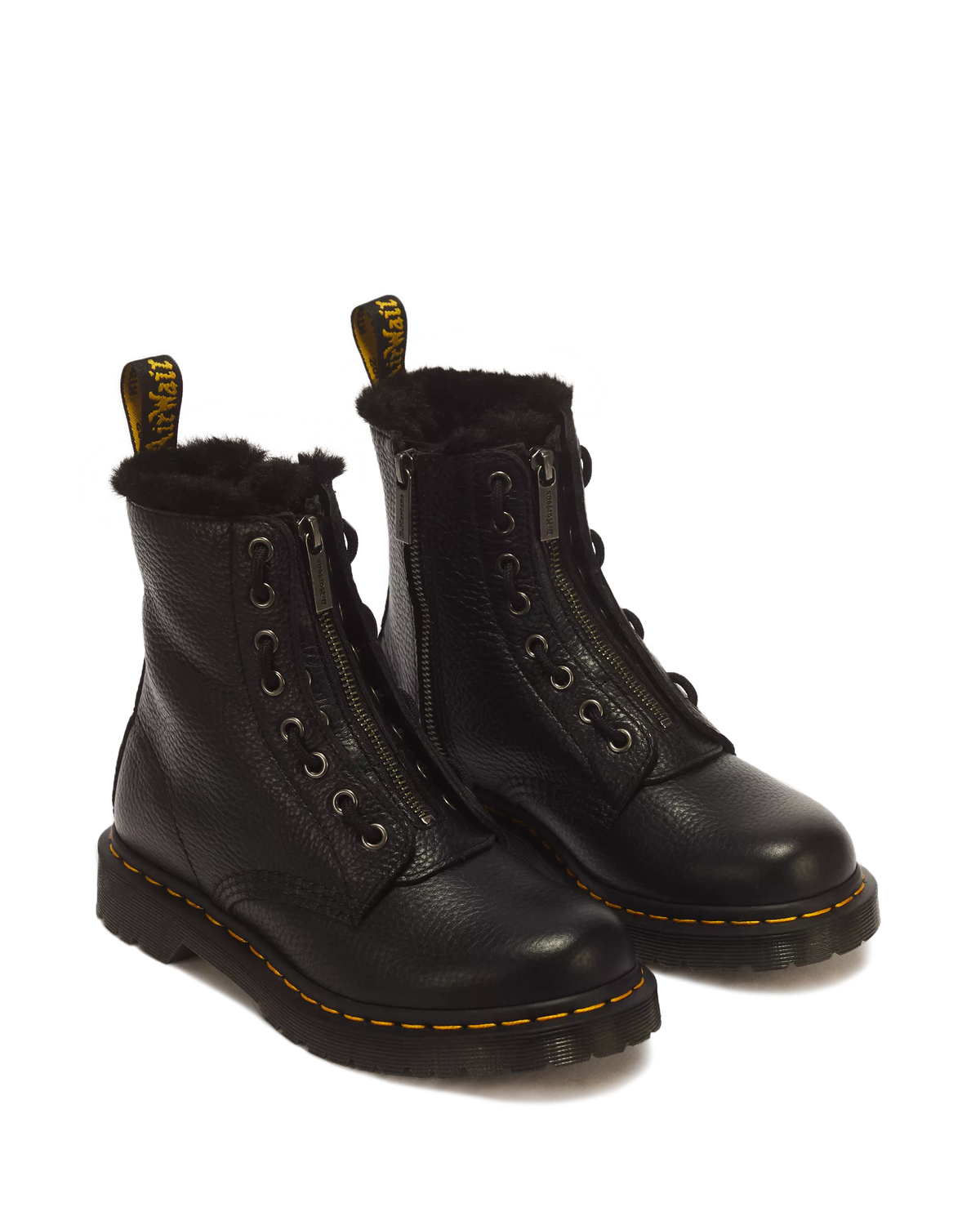 Dr. Martens naisten maiharit 1460 Faux Fur Lined Leather Lace Up, musta