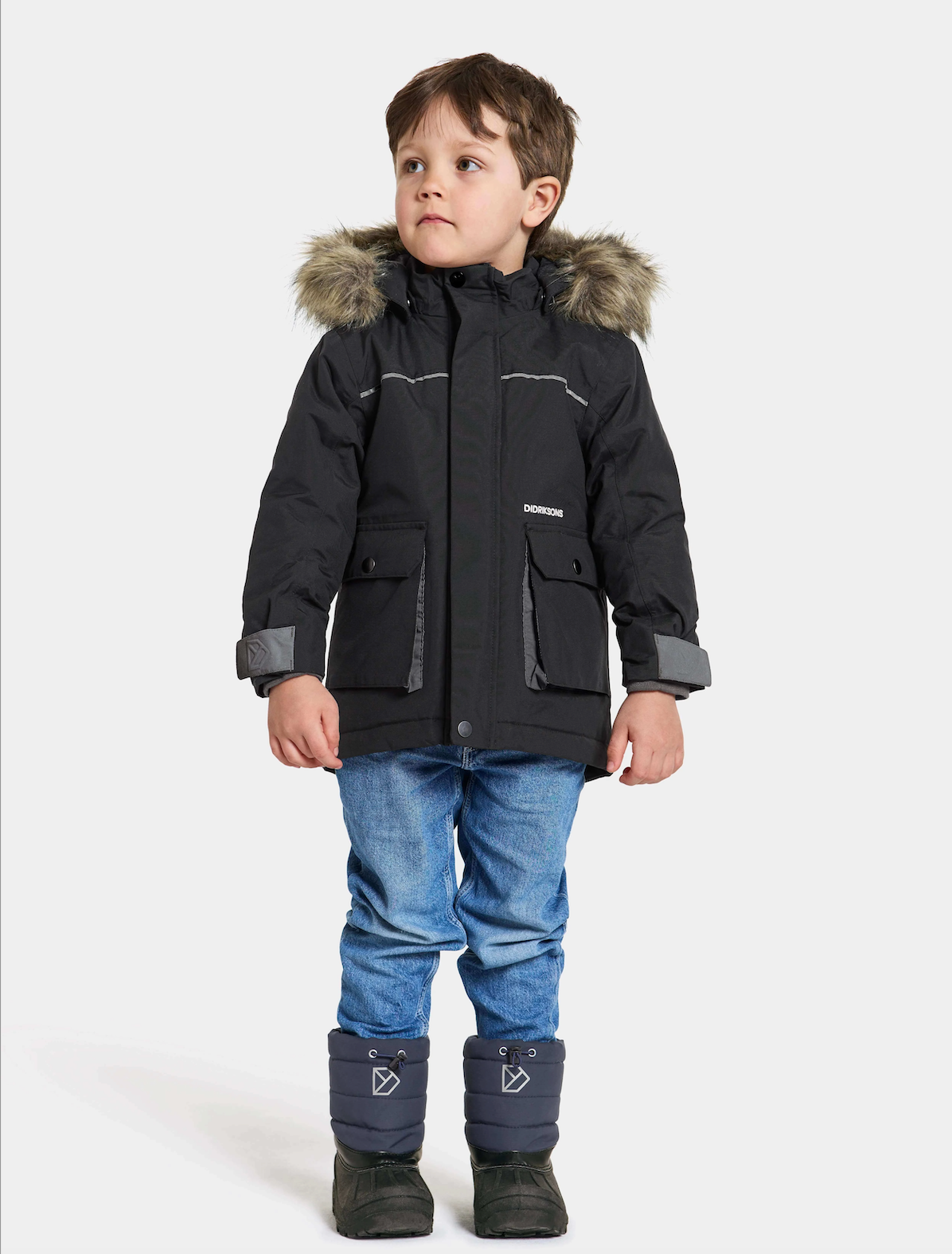 Didriksons parkatakki, KURE KIDS PARKA 6 Musta