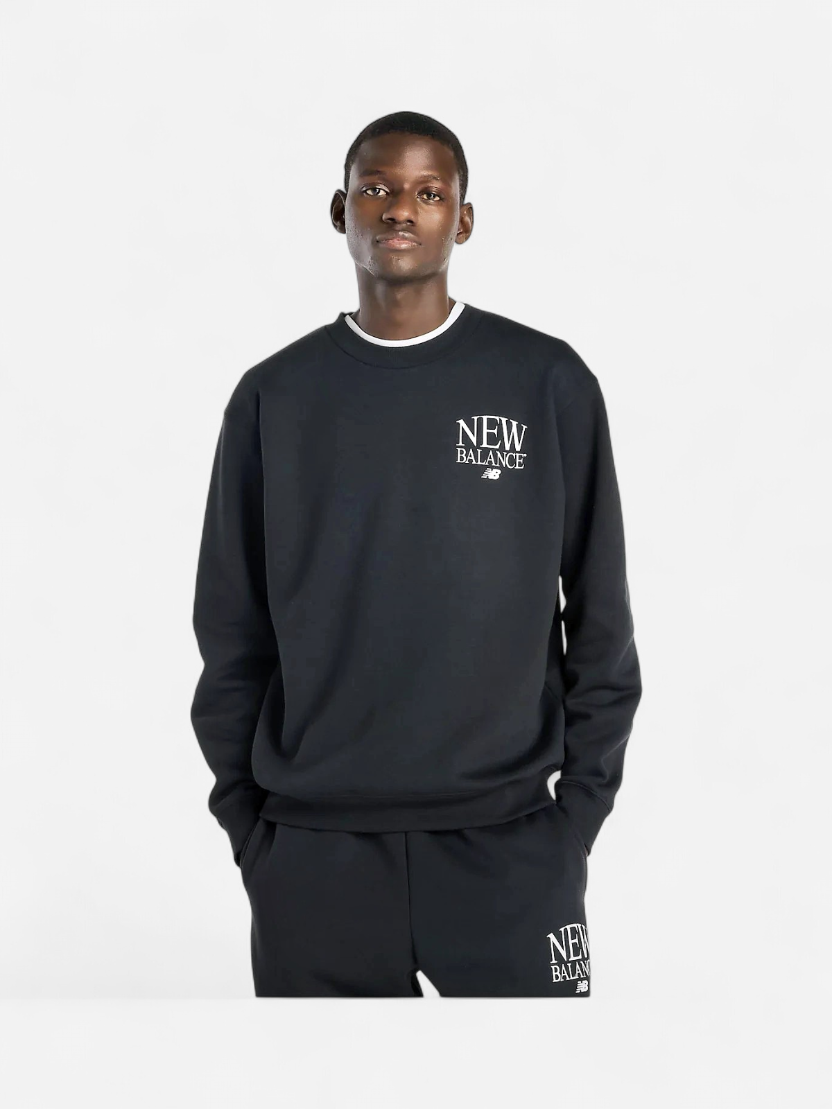New Balance miesten collegepaita Reimagined Fleece Crew Sweater, musta - Kekäle.fi