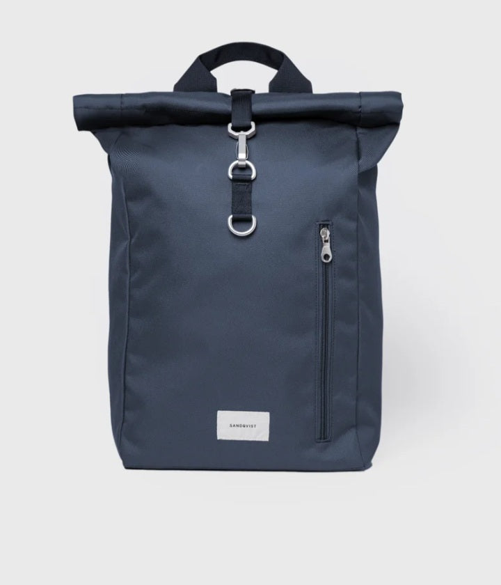 Sandqvist reppu Ground Rolltop Backpack 16'', tummansininen