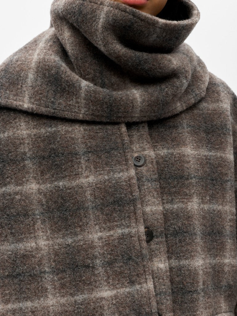 Object naisten villakangastakki Objmaise Scarf Jacket, Carafe Check