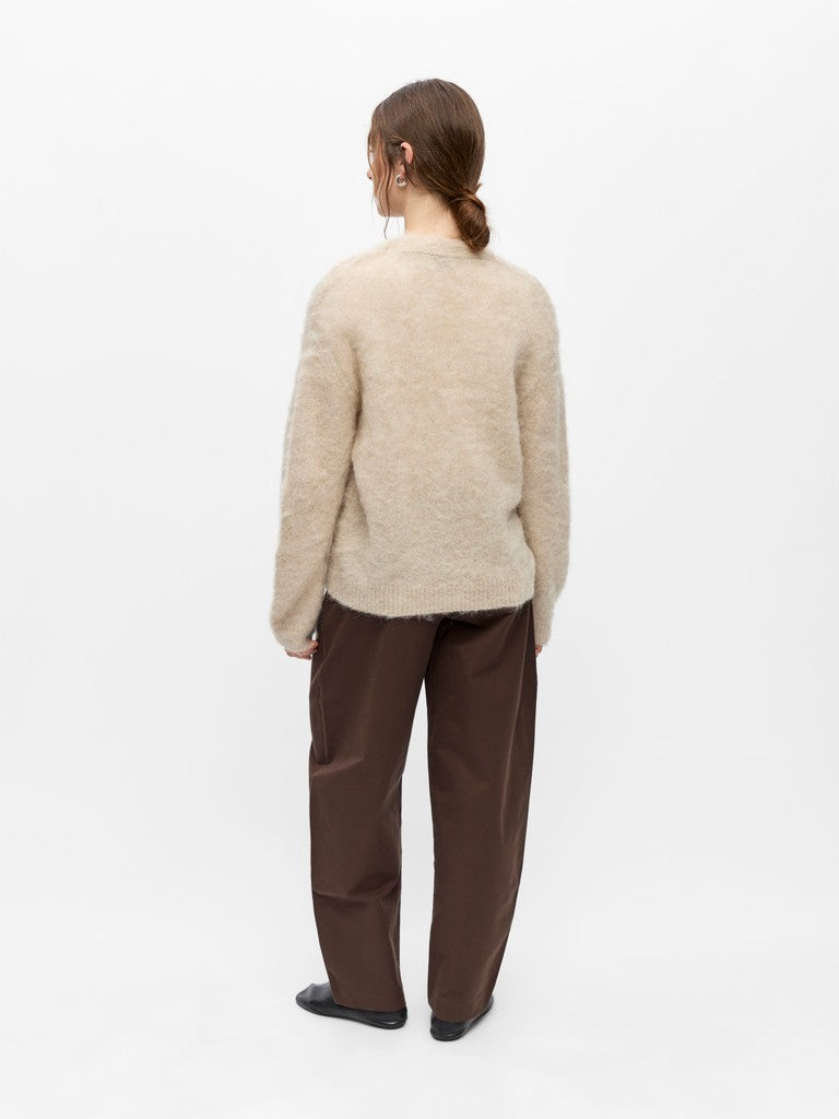 Object naisten neuletakki Harry L/S LO Knit Cardigan, Birch Melange