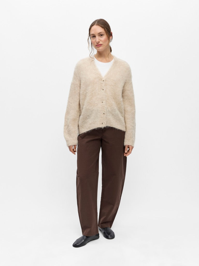 Object naisten neuletakki Harry L/S LO Knit Cardigan, Birch Melange