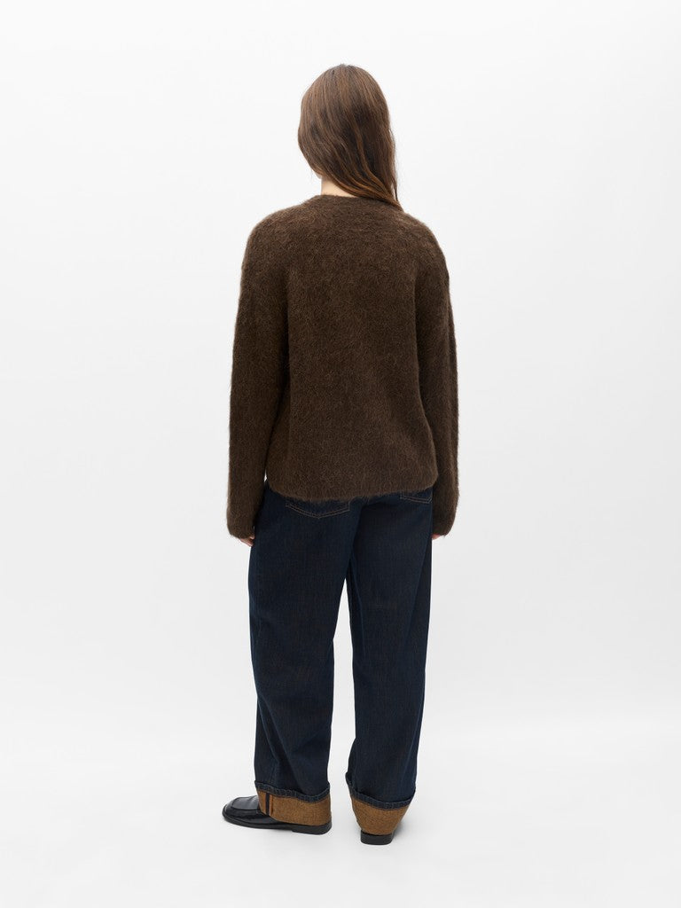 Object naisten neuletakki Harry L/S LO Knit Cardigan, Melange Carafe