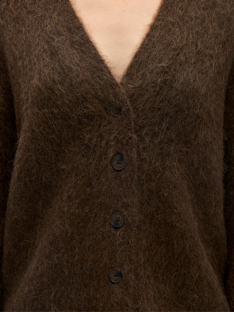 Object naisten neuletakki Harry L/S LO Knit Cardigan, Melange Carafe
