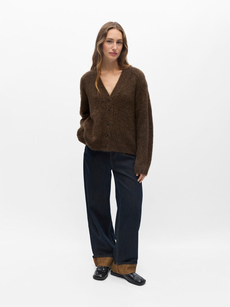 Object naisten neuletakki Harry L/S LO Knit Cardigan, Melange Carafe