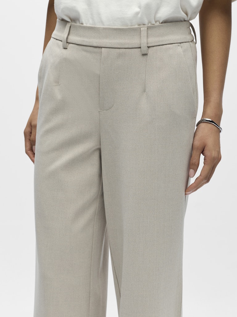 Object naisten housut OBJLISA Wide Pant, Humus Melange