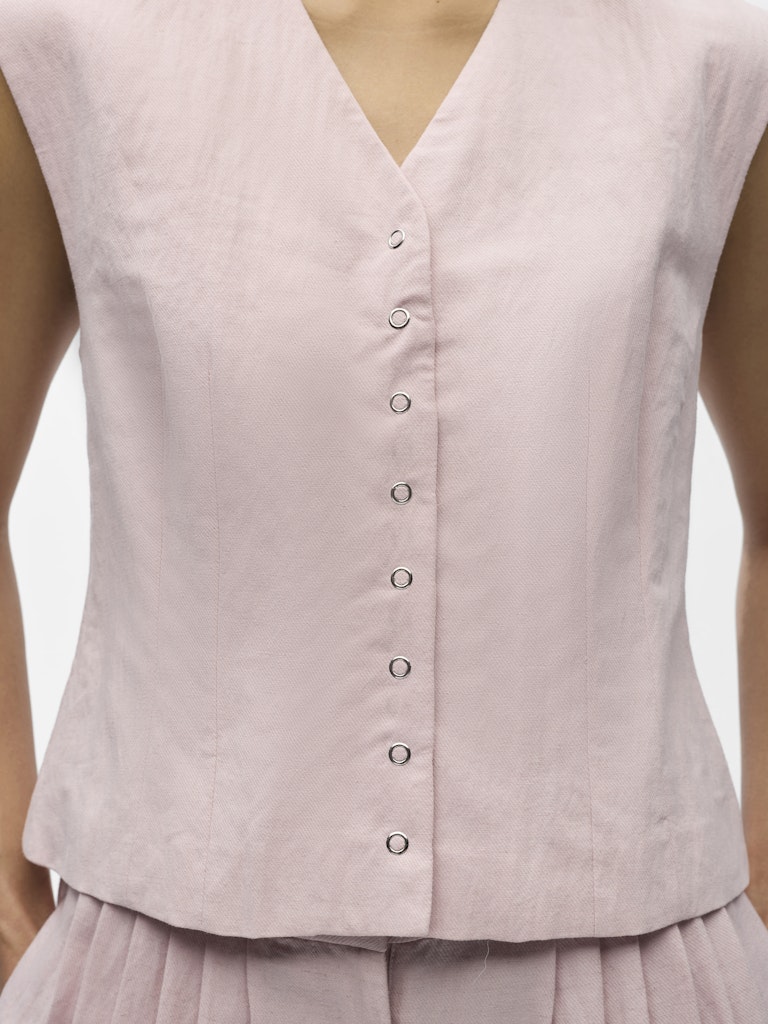 Object naisten liivi OBJMolly S/L RE Waistcoat 144, Pale Lilac