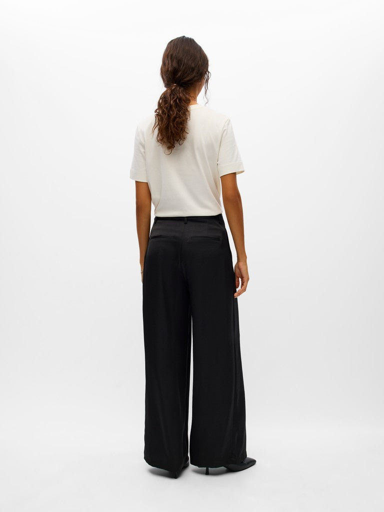 Object naisten housut Chilli Wide Pants, musta