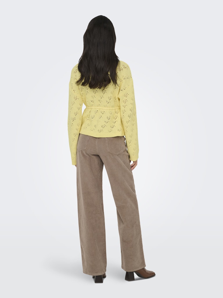 Only naisten neuletakki ONLELKE LIFE LS CARDIGAN CC KNT, keltainen