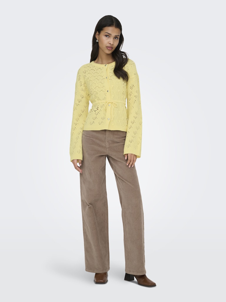 Only naisten neuletakki ONLELKE LIFE LS CARDIGAN CC KNT, keltainen