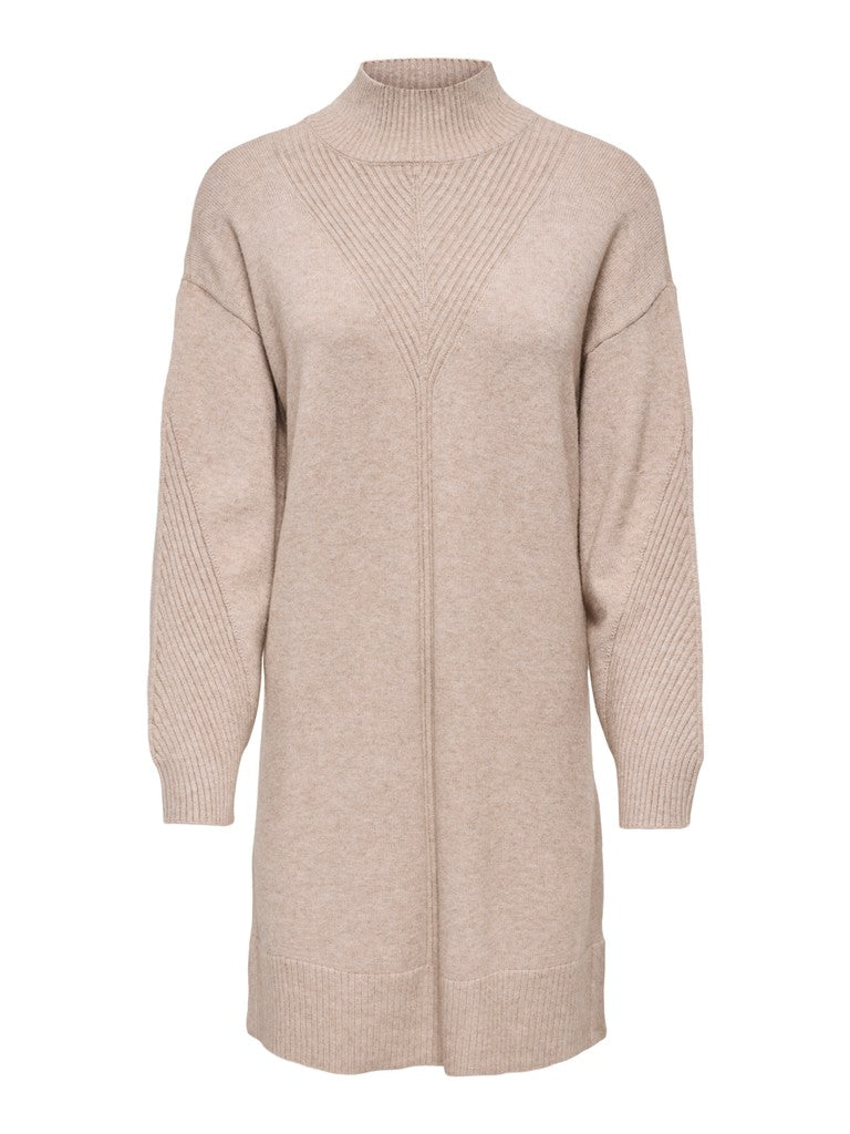 Only naisten neulemekko Princess Highneck Dress, Mocha Meringue Detail: Melange