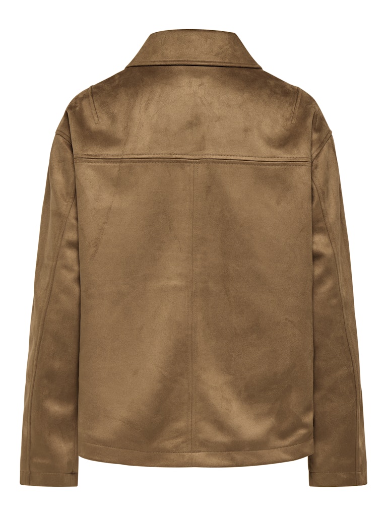 Only naisten nahkatakki Carolina Faux Suede Jacket, konjakinruskea