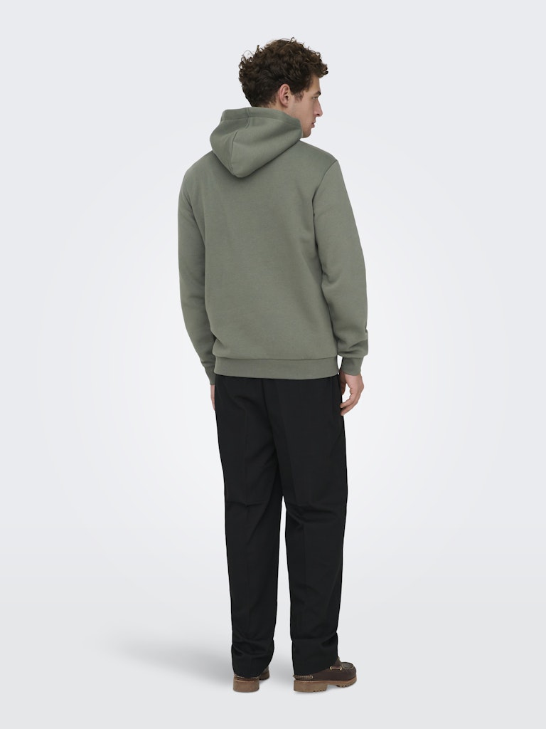 Only and Sons miesten huppari ONSCERES Hoodie Sweat, Castor Gray
