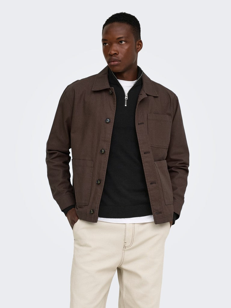 Only and Sons miesten neulepusero Alex Half Zip, musta