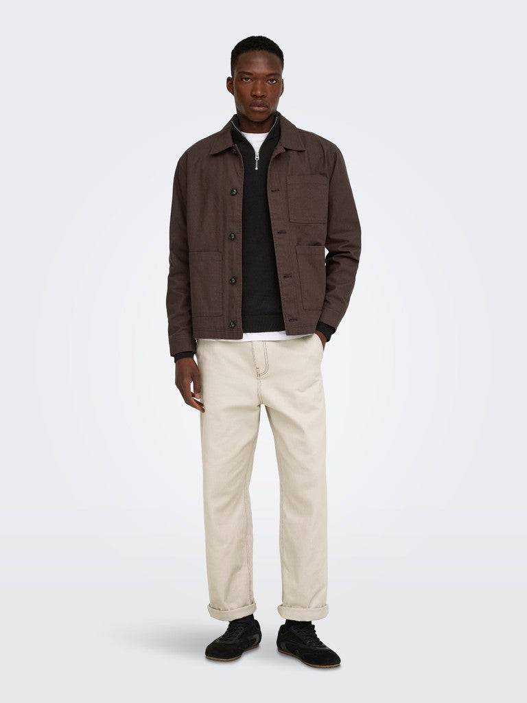 Only and Sons miesten neulepusero Alex Half Zip, musta