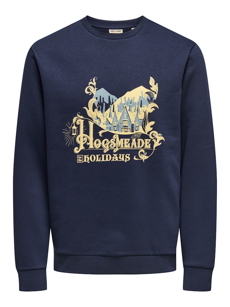 Only and Sons Xmas Reg Crew HP, Navy Blazer
