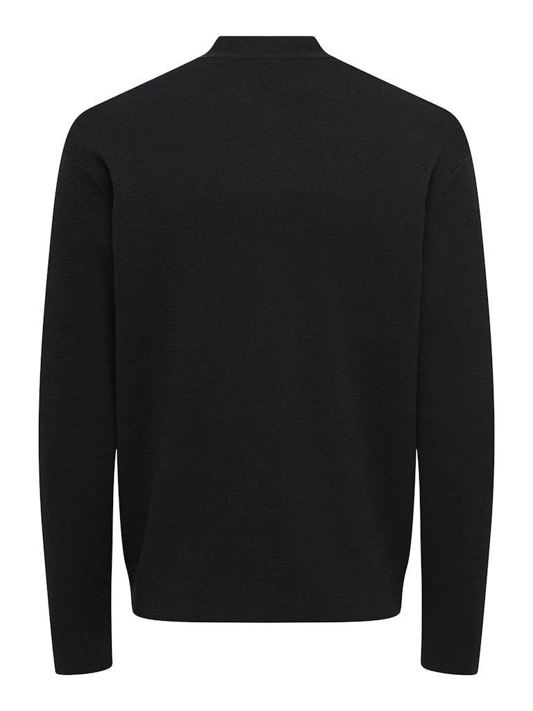 Only and Sons miesten neuletakki ONSTING LIFE REG LS CARDIGAN KNIT NOOS, musta