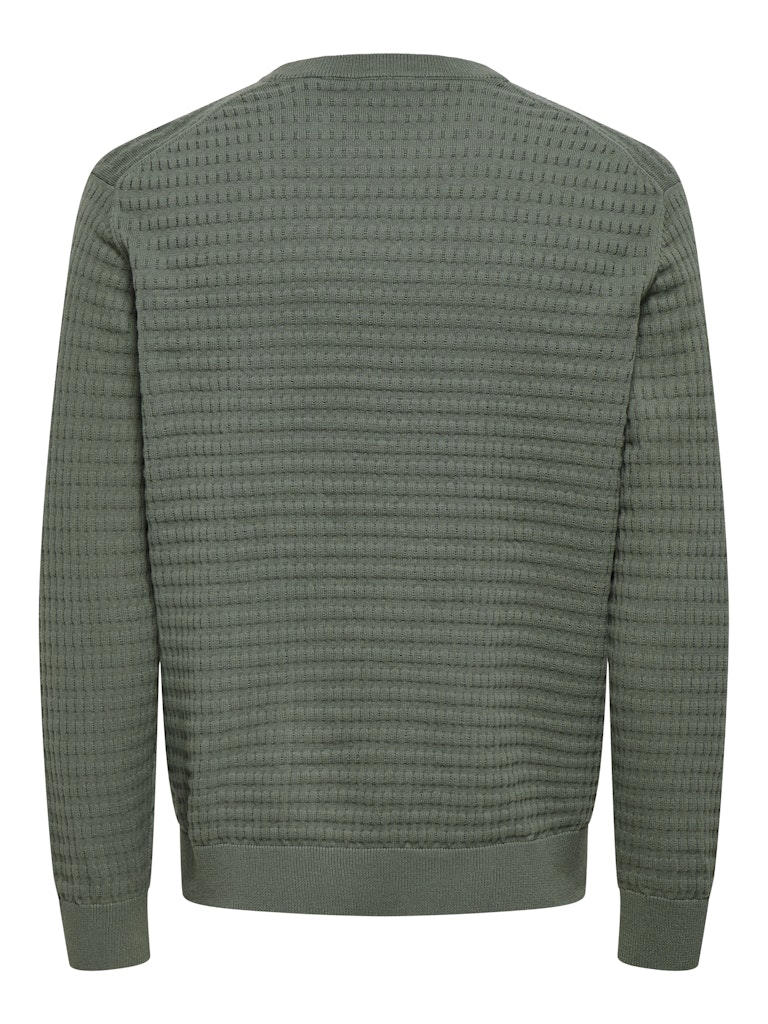 Only and Sons miesten neulepusero ONSBERRY REG 12 LS CREW KNIT FRML NOOS, Castor Gray