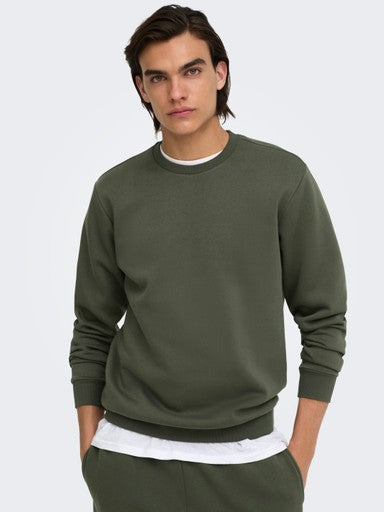 Only and Sons miesten collegepaita Onsceres Crew Neck, Beluga