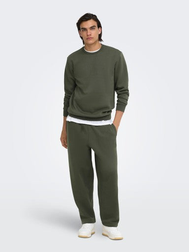Only and Sons miesten collegepaita Onsceres Crew Neck, Beluga