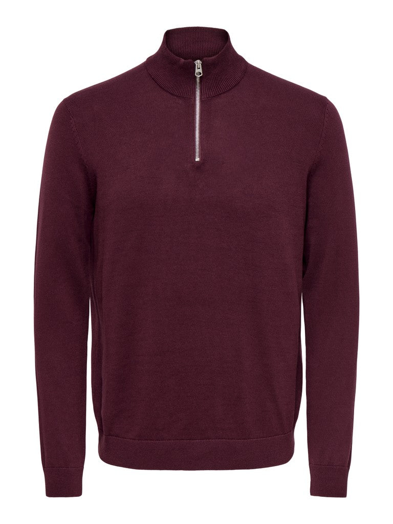 Only and Sons miesten neulepusero Alex Half Zip, Port Royale