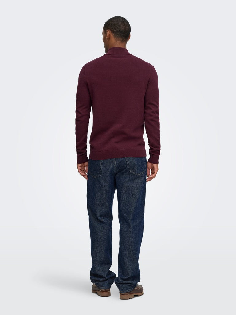 Only and Sons miesten neulepusero Alex Half Zip, Port Royale