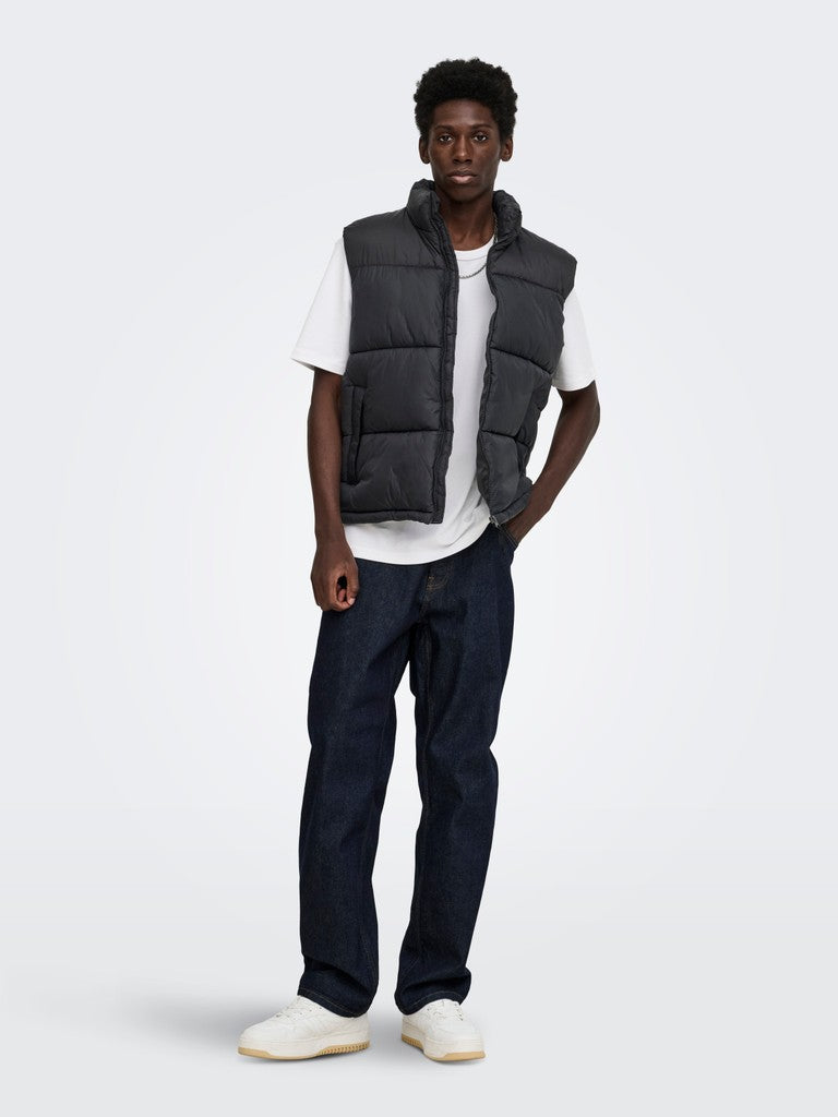 Only & Sons miesten toppaliivi Maverick Puffer Vest, musta