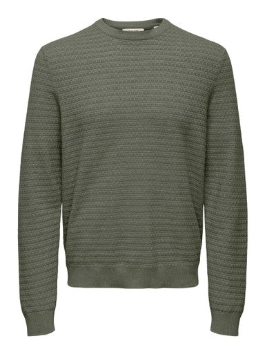Only and Sons miesten neulepusero Loui, Castor Gray