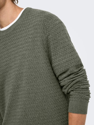 Only and Sons miesten neulepusero Loui, Castor Gray