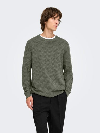 Only and Sons miesten neulepusero Loui, Castor Gray