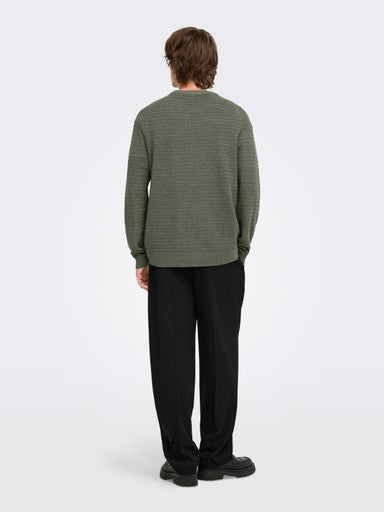 Only and Sons miesten neulepusero Loui, Castor Gray