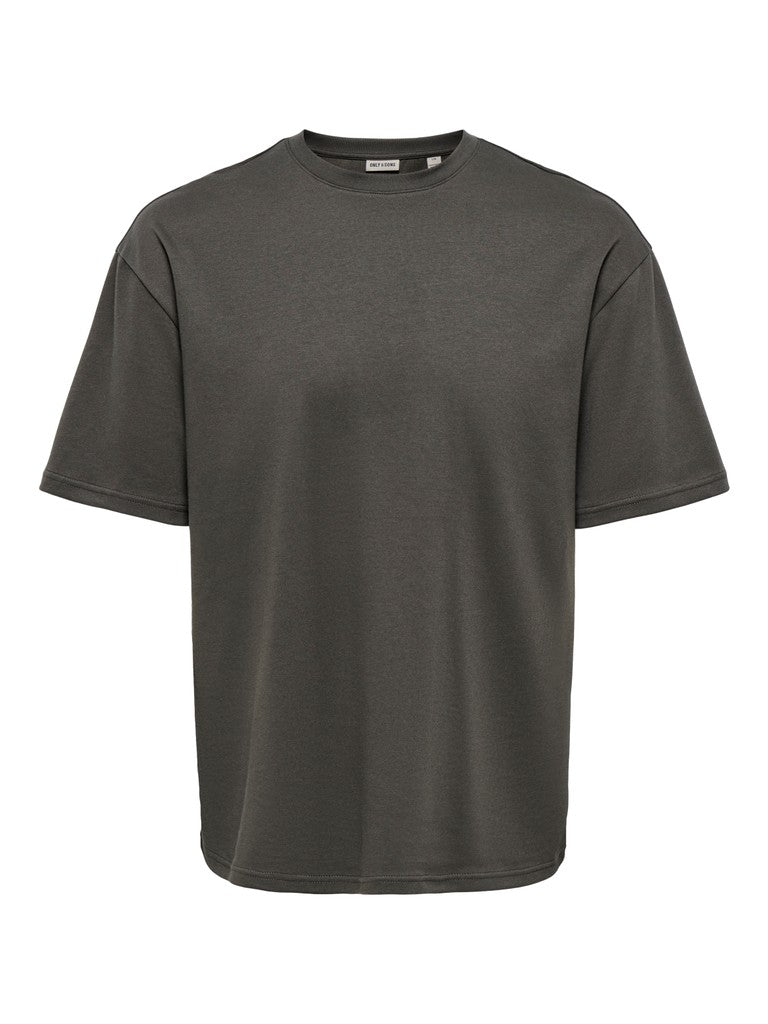 Only and Sons miesten T-paita Caspian Airflex Boxy SS Tee, Beluga