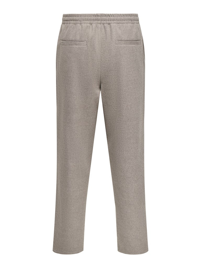 Only & Sons miesten housut Onstoby Loose Tapered Pique Bath Pants, Falcon Melange