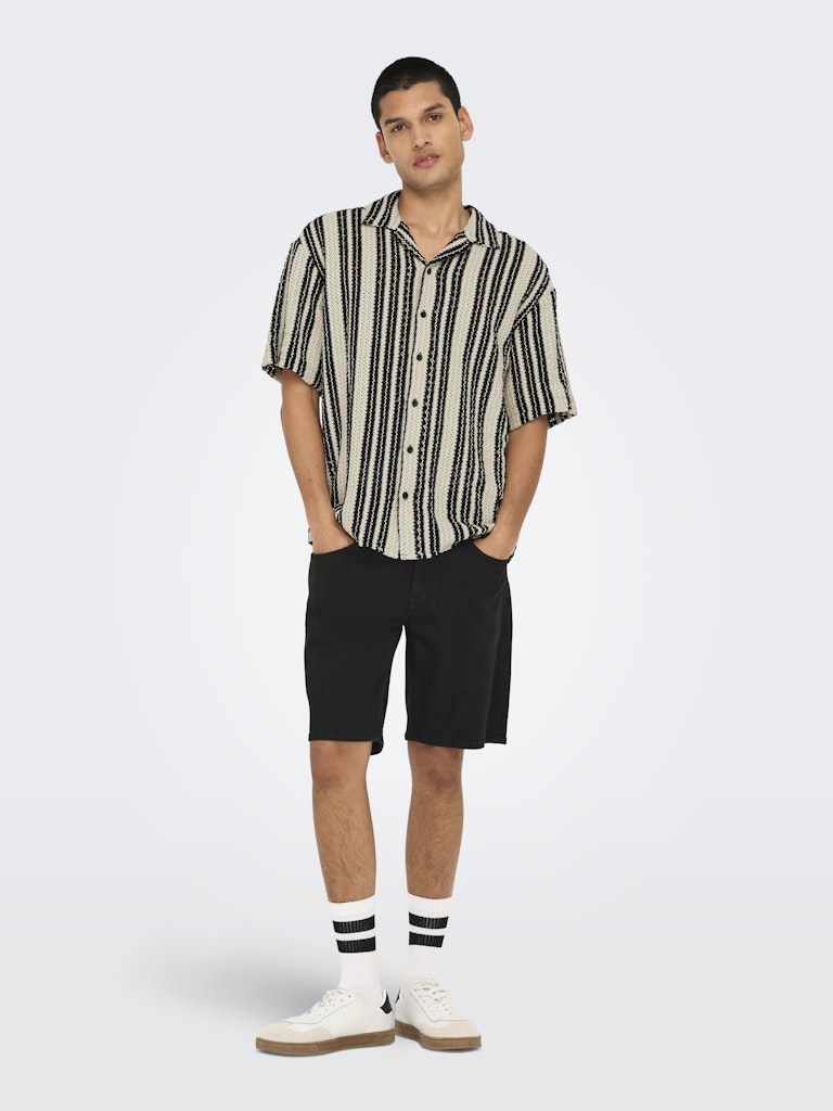 Only and Sons miesten paita ONSDani Crochet SS Shirt Noos, Cloud Dancer