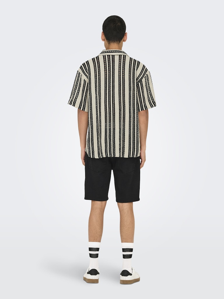 Only and Sons miesten paita ONSDani Crochet SS Shirt Noos, Cloud Dancer
