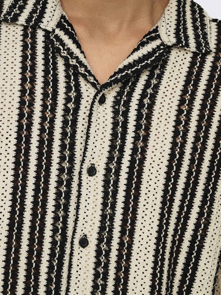 Only and Sons miesten paita ONSDani Crochet SS Shirt Noos, Cloud Dancer