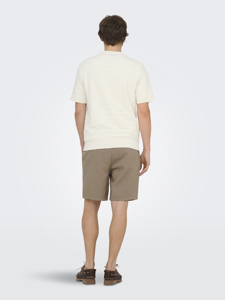 Only and Sons miesten t-paita Tano Life Reg SS Crew Knit, valkoinen