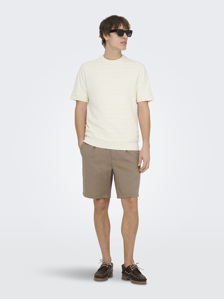 Only and Sons miesten t-paita Tano Life Reg SS Crew Knit, valkoinen