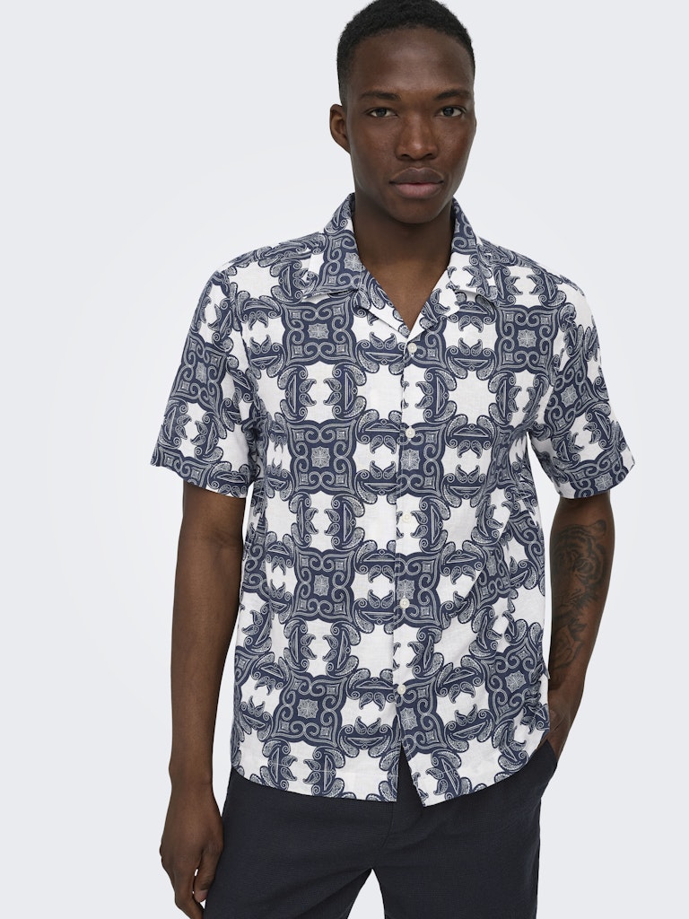 Only and Sons miesten kauluspaita ONSCaiden, Gardenia Blue Nights