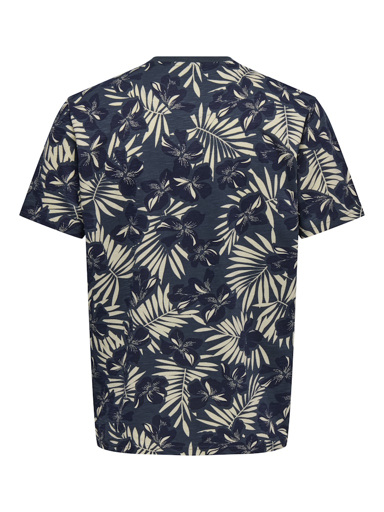 Only and Sons miesten t-paita ONSPERRY Life Red Leaf Tee, Peacoat Blue Nights Putty