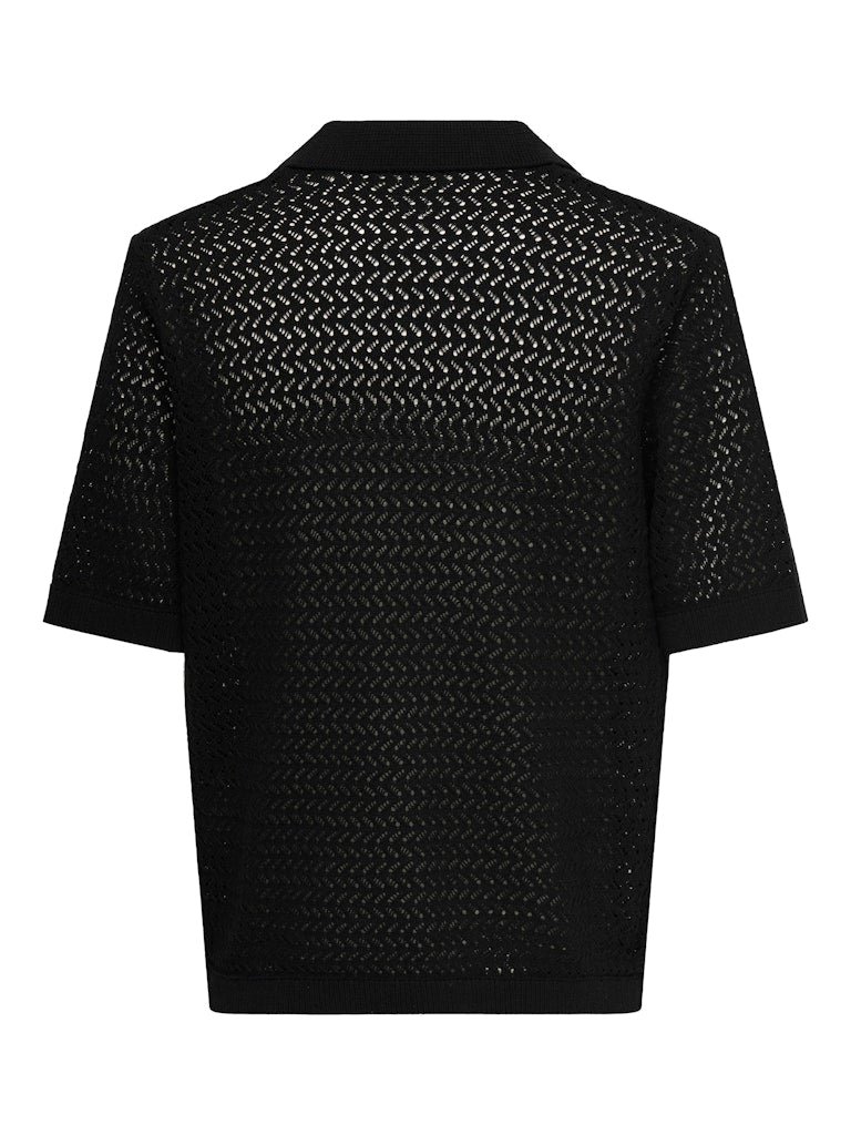 Only and Sons miesten paita ONSNYLE Life Reg 5 SS Split Polo Knit, musta