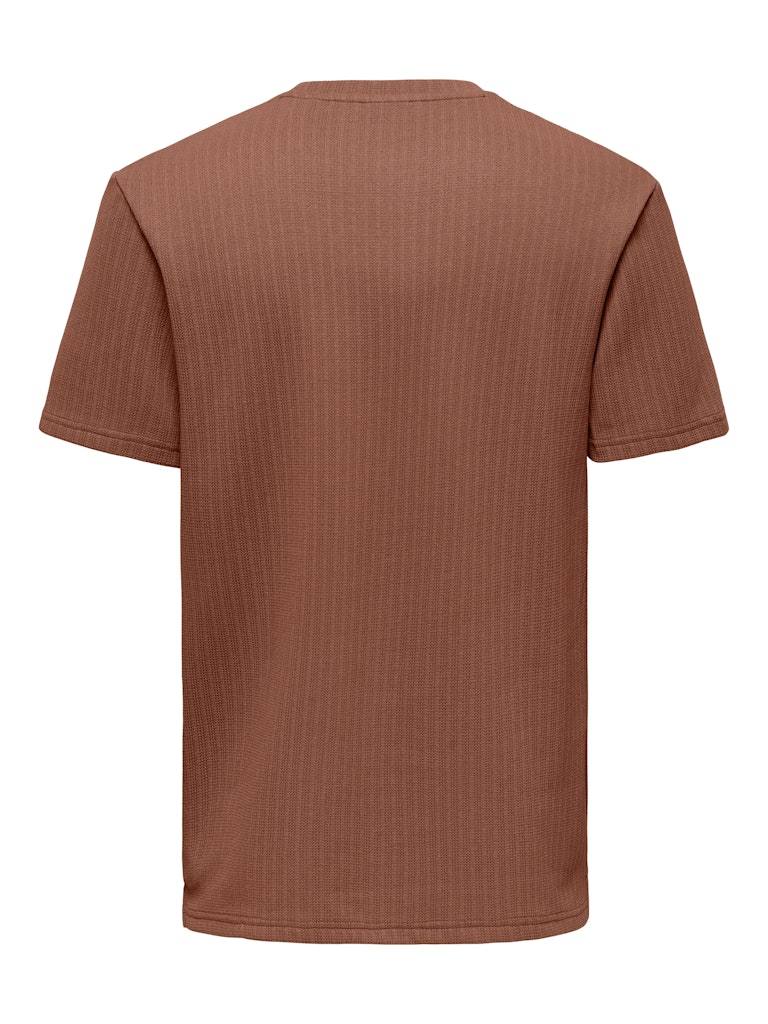 Only & Sons miesten t-paita Onstrey Life Reg SS Frml Tee, Rustic Brown