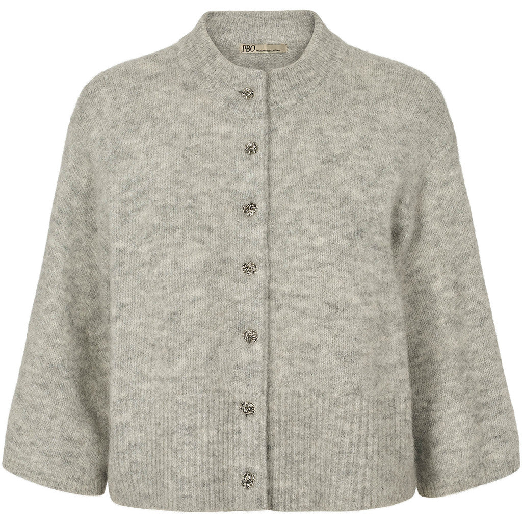 Philosophy Blues Original naisten neuletakki Andrea Knit Cardigan, vaaleanharmaa meleerattu
