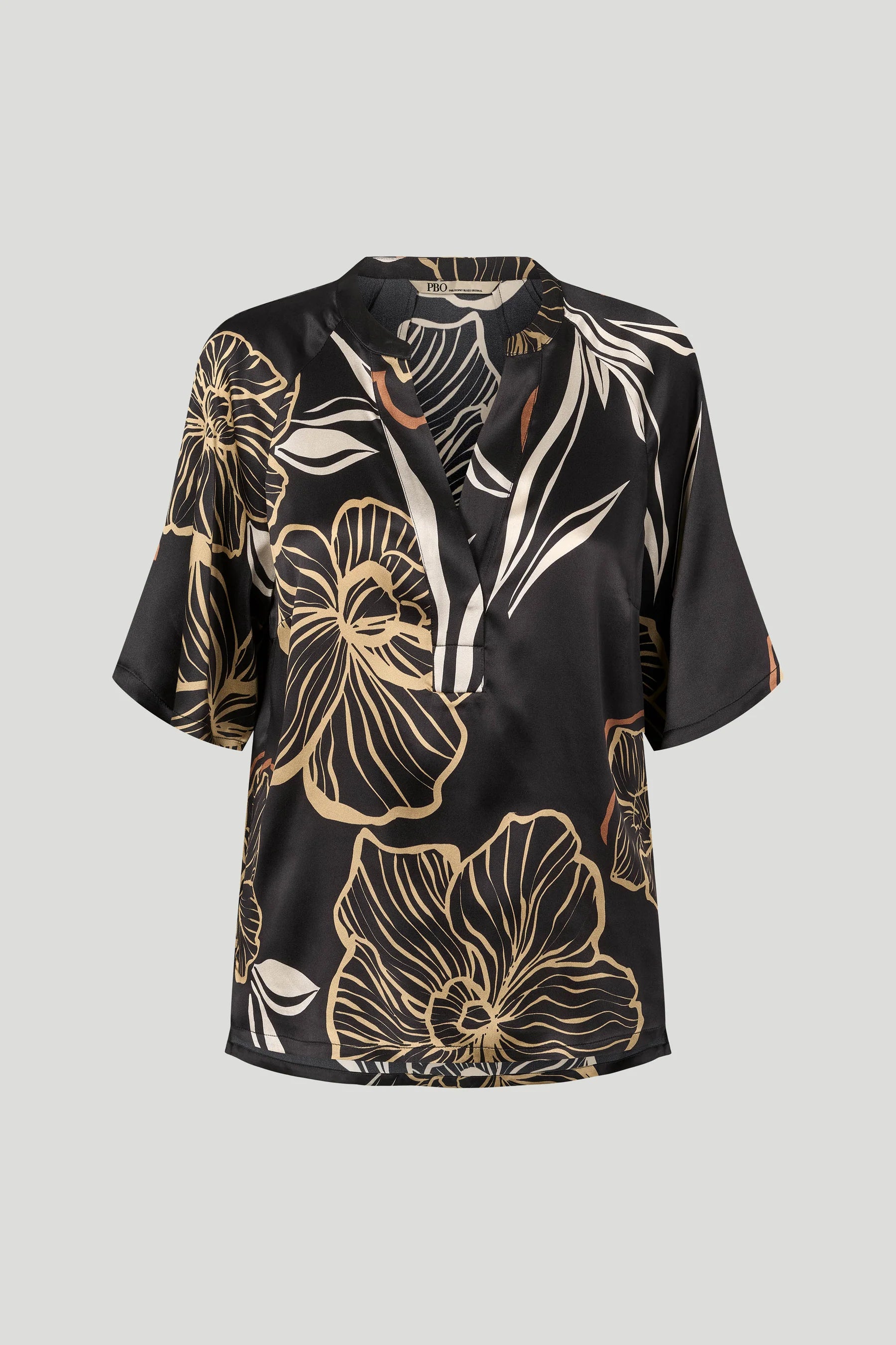 Philosophy Blues Original naisten pusero Indana Blouse, musta kuosi